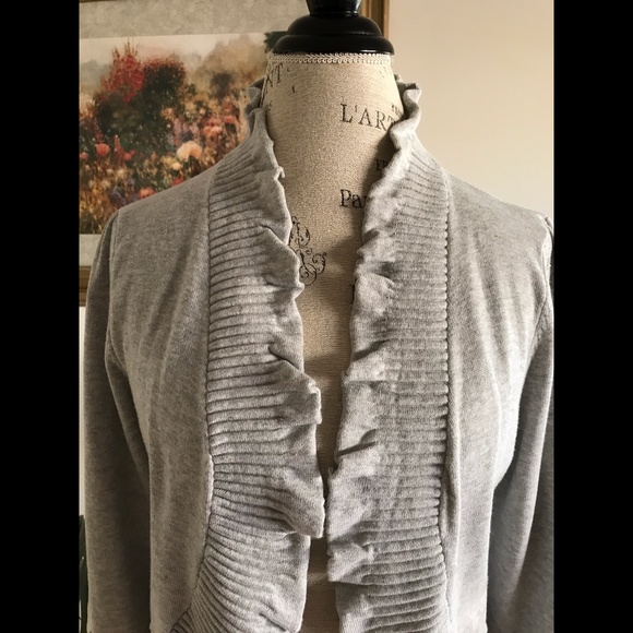 INC INTERNATIONAL CONCEPTS Elongated Bolero-like Light Gray Sweater OSFM Tag: XL - Picture 2 of 7